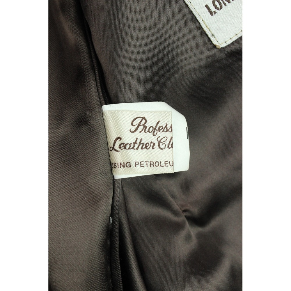 Vintage 70s Brown Leather Blazer Sport Coat Men's 44 Reg Minimalist Luxury - Picture 5 of 7